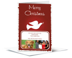 Christmas Dove Family Style Card with photo and Envelope 5.50